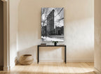 Flatiron in Winter city canvas print on the wall of a hallway