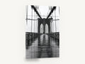 Rainy Day Crossing, brooklyn bridge rain black and white photograph, city canvas wall art print ready to hang