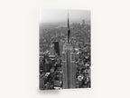 Empire State Aerial, empire state building aerial black and white photograph, city canvas wall art print ready to hang