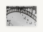 Eiffel Shadow Plaza, eiffel tower shadow black and white photograph, city canvas wall art print, front view