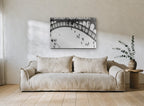 Eiffel Shadow Plaza city canvas print on the wall of a living room