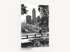 Central Park Carriage Ride, central park horse carriage black and white photograph, city canvas wall art print ready to hang
