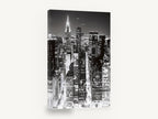 Midtown After Dark, new york chrysler building night photograph, city canvas wall art print ready to hang