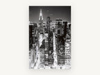 Midtown After Dark, new york chrysler building night photograph, city canvas wall art print, front view
