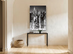 Midtown After Dark city canvas print on the wall of a hallway