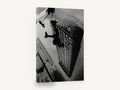 Flatiron Puddle Step, flatiron building puddle reflection black and white photograph, city canvas wall art print ready to hang