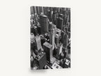 Midtown From Above, chrysler building midtown manhattan black and white photograph, city canvas wall art print ready to hang