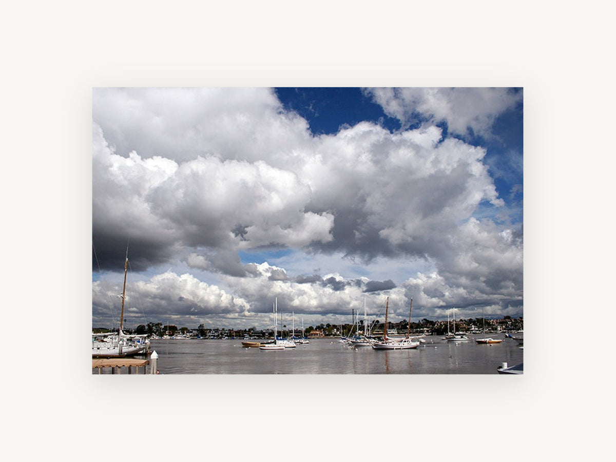 Harbour Under Cumulus, coastal canvas wall art print, front view