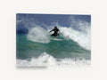 Surfer Carving the Lip, surfer carving green wave photograph, coastal canvas wall art print ready to hang