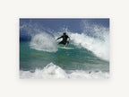 Surfer Carving the Lip, coastal canvas wall art print, front view