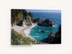 Waterfall Cove Lookout, turquoise cove waterfall beach photograph, coastal canvas wall art print ready to hang