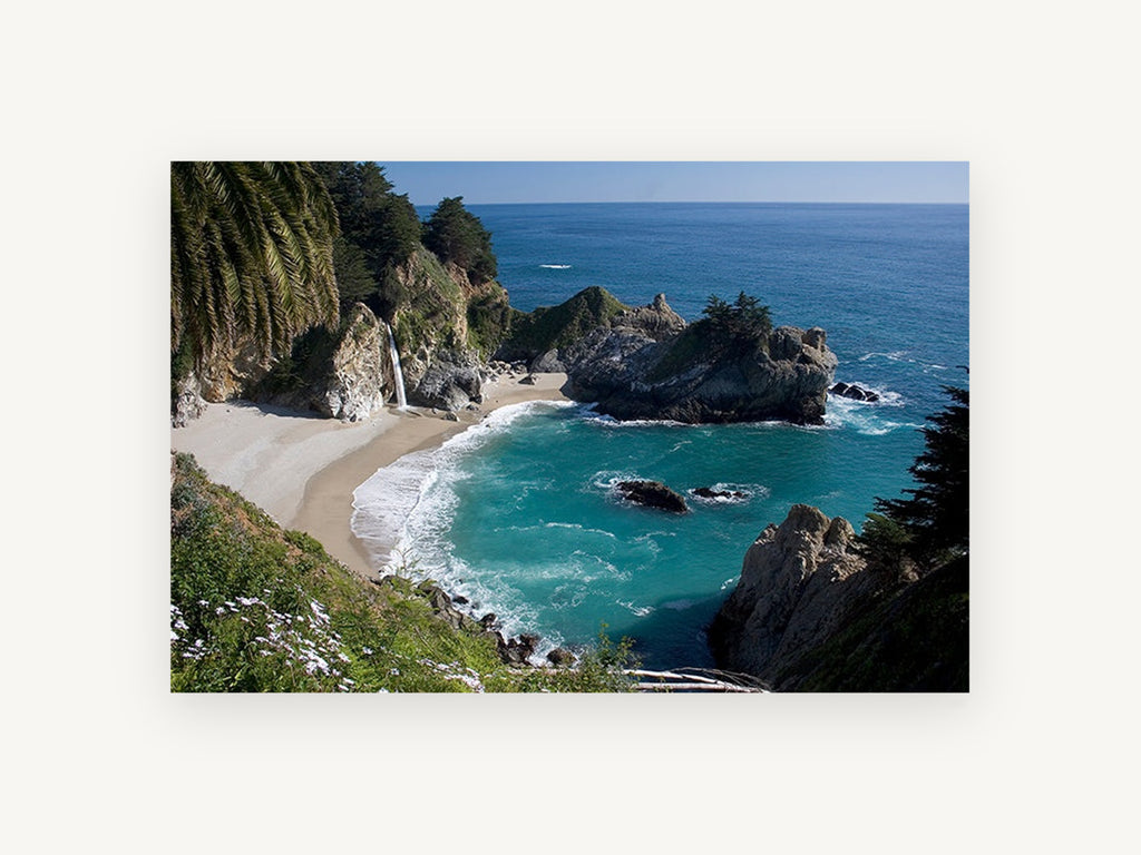 Waterfall Cove Lookout, coastal canvas wall art print, front view