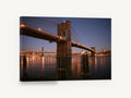 Brooklyn Bridge Twilight Glow, brooklyn bridge at twilight photograph, city canvas wall art print ready to hang