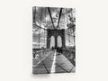 Brooklyn Bridge Walkway, brooklyn bridge black and white photograph, city canvas wall art print ready to hang
