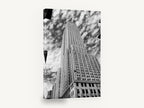 Empire State Looking Up, empire state building black and white photograph, city canvas wall art print ready to hang