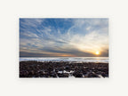 Low Tide Sunset Rocks, coastal canvas wall art print, front view