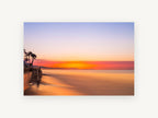 Glassy Dawn Shoreline, coastal canvas wall art print, front view