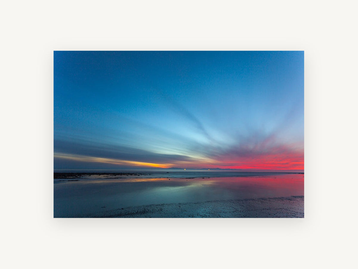 Blue Hour Tideflat, coastal canvas wall art print, front view