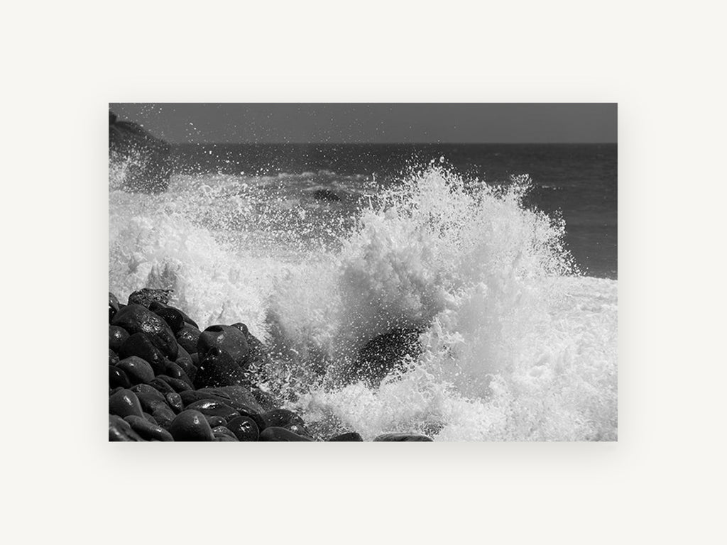 Shorebreak Burst, coastal canvas wall art print, front view