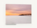 Soft Dusk Pier, long exposure pier sunset photograph, coastal canvas wall art print ready to hang