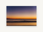 Crescent Moon Dusk, coastal canvas wall art print, front view