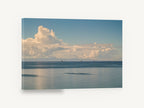 Calm Water Cloud Bank, calm ocean clouds seascape photograph, coastal canvas wall art print ready to hang