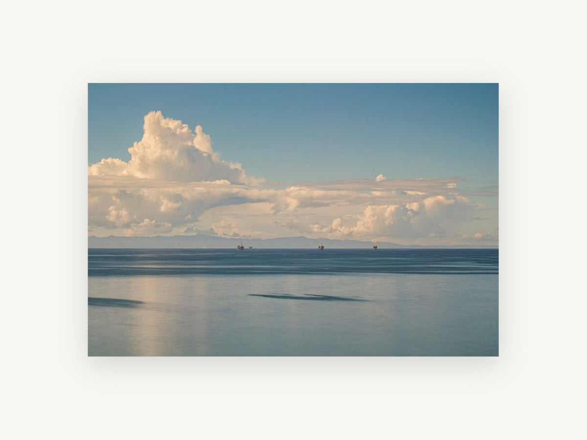 Calm Water Cloud Bank, coastal canvas wall art print, front view