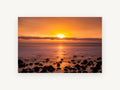 Amber Pebble Shore, coastal canvas wall art print, front view