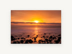 Amber Pebble Shore, coastal canvas wall art print, front view