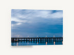 Blue Hour Pier, blue hour pier long exposure photograph, coastal canvas wall art print ready to hang