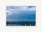 Blue Hour Pier, coastal canvas wall art print, front view