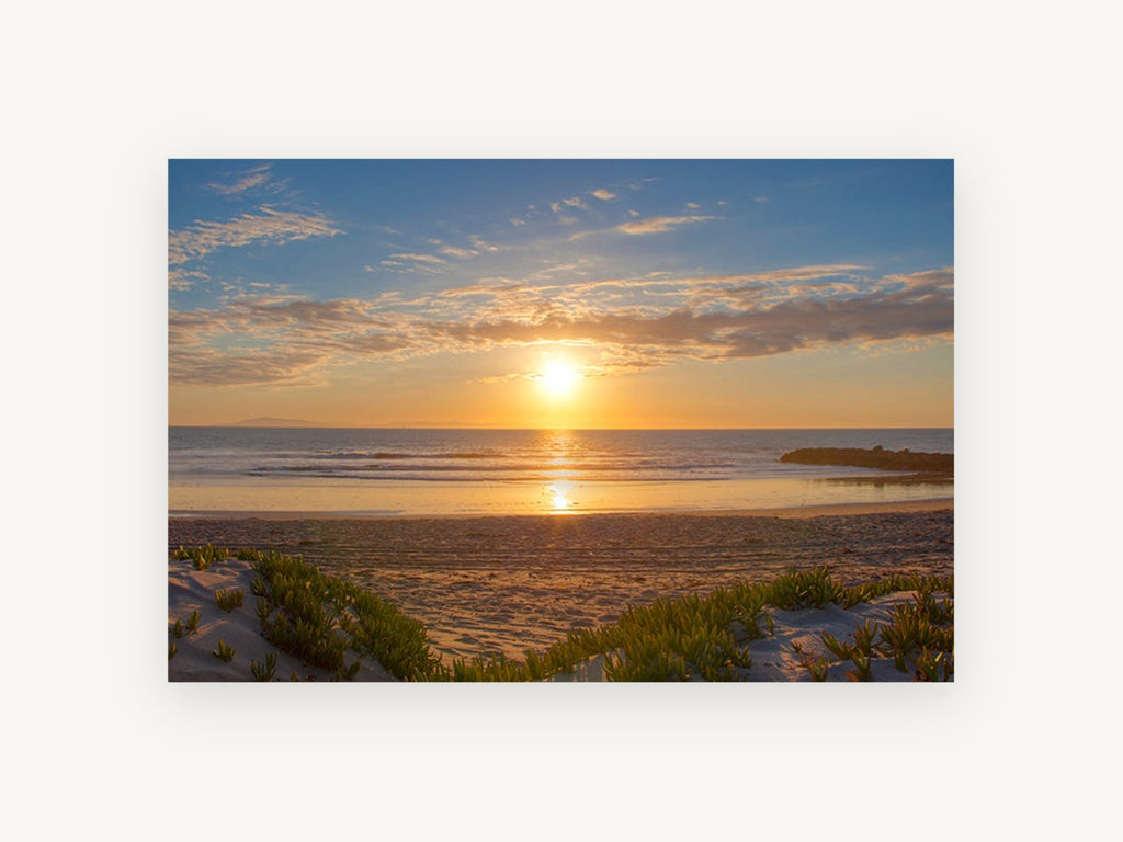 Golden Dune Sunset, coastal canvas wall art print, front view