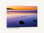 Dusk Reflections, sunset beach reflections photograph, coastal canvas wall art print ready to hang