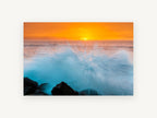 Sunset Wave Burst, coastal canvas wall art print, front view