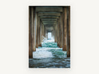 Under the Pier, coastal canvas wall art print, front view