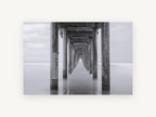 Silent Pier Corridor, coastal canvas wall art print, front view