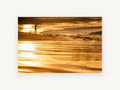 Golden Hour Surfer, coastal canvas wall art print, front view