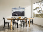 Honu on Black Sand coastal canvas print on the wall of a dining room