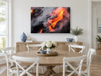 Molten River landscape canvas print on the wall of a Hamptons dining room