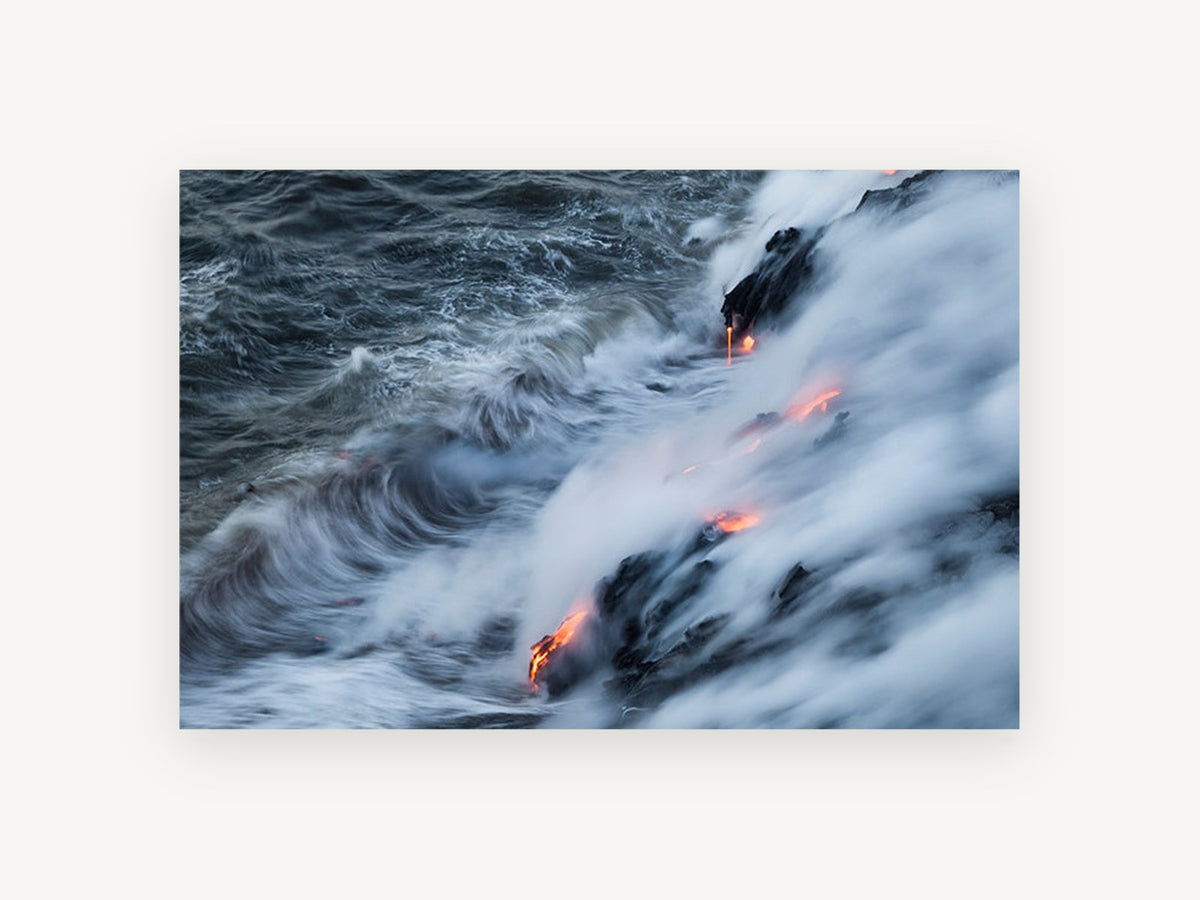 Lava Meets Sea, coastal canvas wall art print, front view