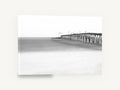 Misted Pier Horizon, long exposure pier black and white, coastal canvas wall art print ready to hang