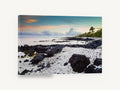 Coral Shore Dawn, waikoloa lava rock beach photograph, coastal canvas wall art print ready to hang