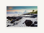 Coral Shore Dawn, coastal canvas wall art print, front view