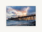 Pier at Dusk Drama, coastal canvas wall art print, front view