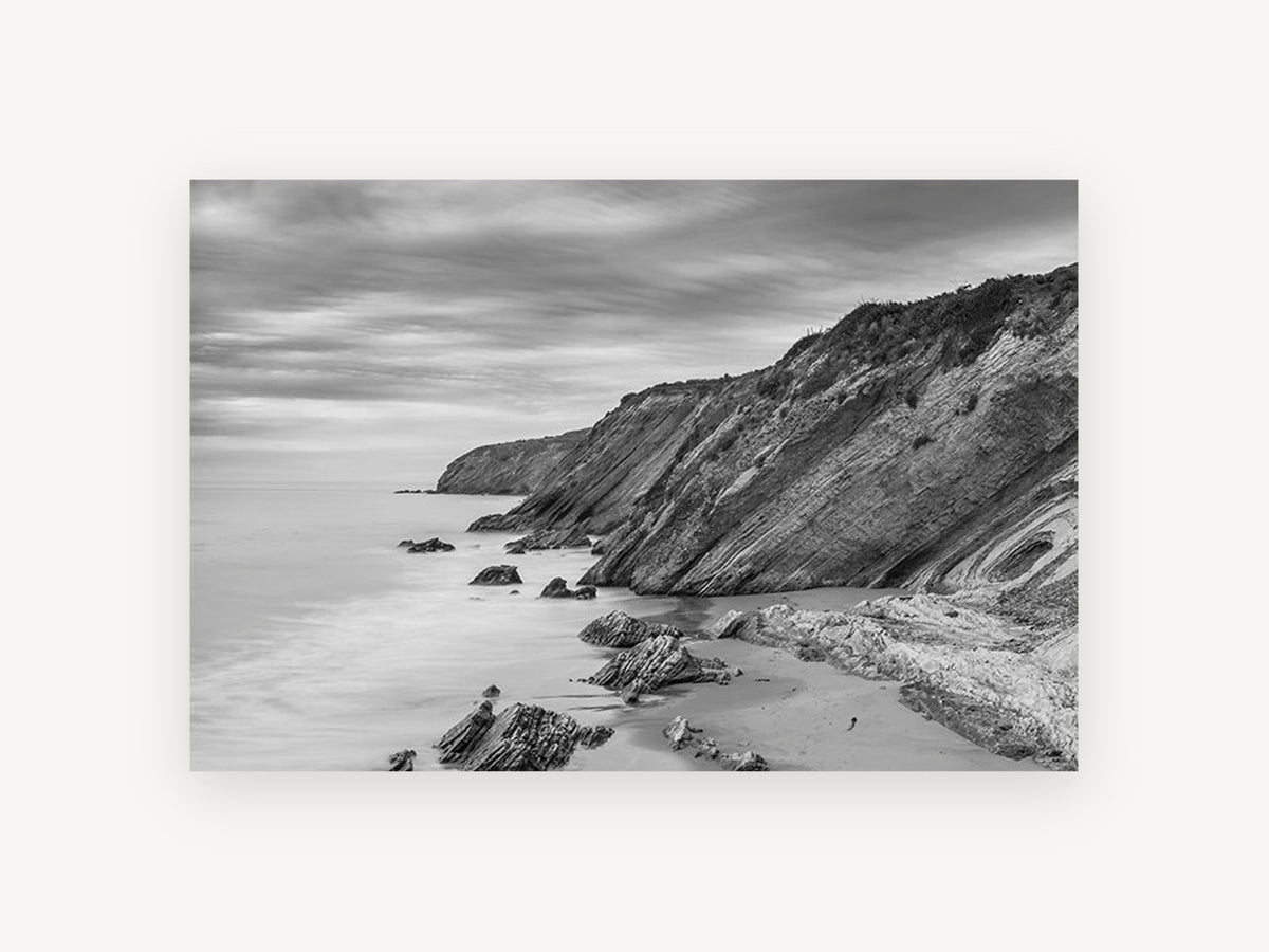 Gaviota Cliffs at Dusk, coastal canvas wall art print, front view