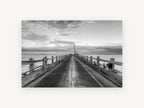 Pier Toward the Crane, coastal canvas wall art print, front view