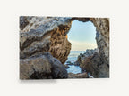 Window to the Sea, rock arch ocean view photograph, coastal canvas wall art print ready to hang