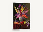 Gladioli and Peacock Vase, gladioli peacock vase still life, floral canvas wall art print ready to hang