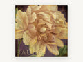 Cream Peony on Plum, floral canvas wall art print, front view