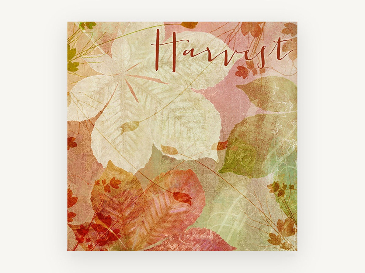 Harvest Leaf Layers, floral canvas wall art print, front view